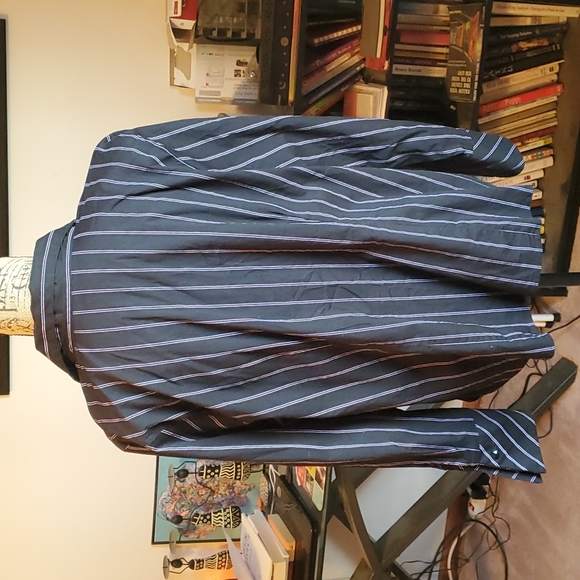 Lane Bryant black striped collared shirt, size 18/20 - Picture 3 of 7